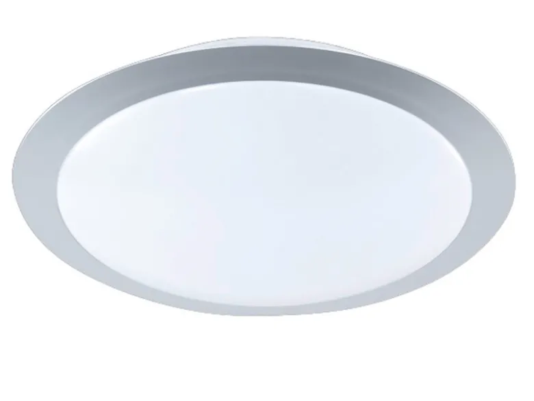 Dimmbare LED Deckenleuchte GONZALO aus Kunststoff Grau Ø 29cm