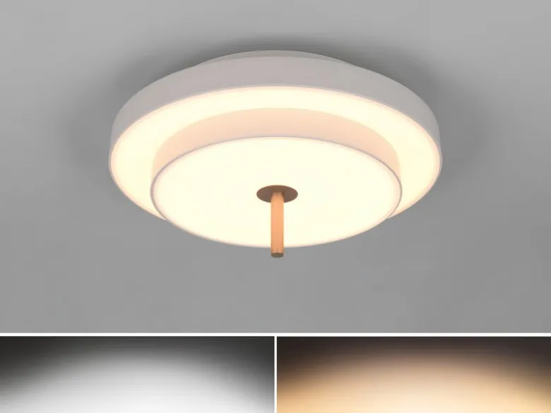 Dimmbare LED Deckenleuchte KEATON im modernen Design, Hellgrau Ø 40cm