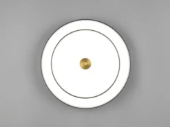 Dimmbare LED Deckenleuchte KEATON im modernen Design, Schwarz Gold Ø 40cm