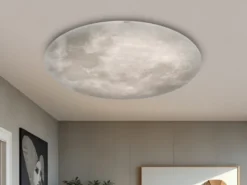 Dimmbare LED Deckenleuchte LUNAR mit Nachtlicht, Mondphasen Fernbedienung Ø 60cm