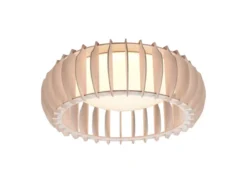 Dimmbare LED Deckenleuchte MONTE mit Naturholzlamellen, Ø 40cm