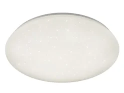 Dimmbare LED Deckenleuchte POTZ Sternenhimmel Kunststoff Weiß Ø 50cm IP44