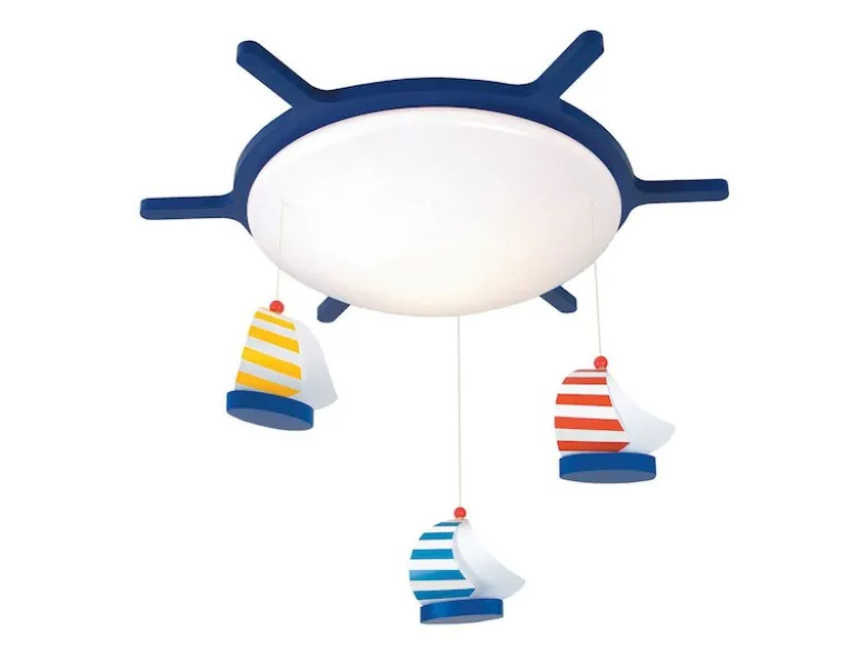 Dimmbare LED Deckenleuchte SEGELBOOTE mit Mobile fürs Kinderzimmer
