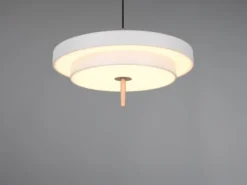 Dimmbare LED Pendelleuchte KEATON im modernen Design, Hellgrau Ø 40cm