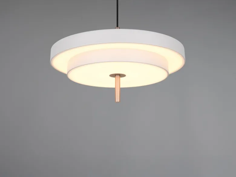 Dimmbare LED Pendelleuchte KEATON im modernen Design, Hellgrau Ø 40cm