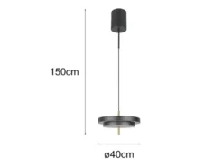 Dimmbare LED Pendelleuchte KEATON im modernen Design, Schwarz Gold Ø 40cm