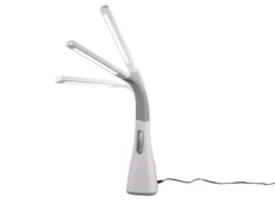 Dimmbare LED Schreibtischleuchte VENTO USB Anschluß & Ventilator Weiß Höhe 46cm