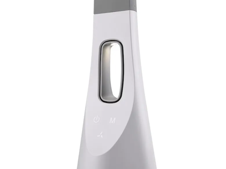 Dimmbare LED Schreibtischleuchte VENTO USB Anschluß & Ventilator Weiß Höhe 46cm