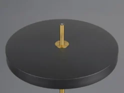 Dimmbare LED Stehlampe KEATON im modernen Design, Schwarz Gold, Höhe 138cm