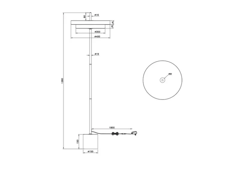 Dimmbare LED Stehlampe KEATON im modernen Design, Hellgrau, Höhe 138cm