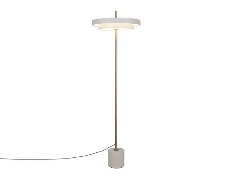Dimmbare LED Stehlampe KEATON im modernen Design, Hellgrau, Höhe 138cm