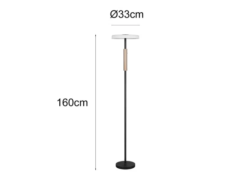 Dimmbare LED Stehleuchte CELESTE 2-farbig mit Glasschirm, Höhe 160cm