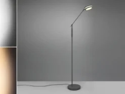 Dimmbare LED Stehleuchte FRANKLIN schwenkbar, Höhe 133cm, Anthrazit