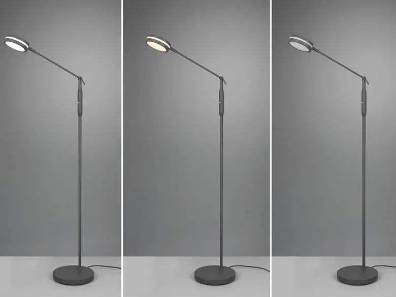 Dimmbare LED Stehleuchte FRANKLIN schwenkbar, Höhe 133cm, Anthrazit