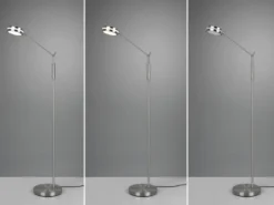 Dimmbare LED Stehleuchte FRANKLIN schwenkbar, Höhe 133cm, Silber