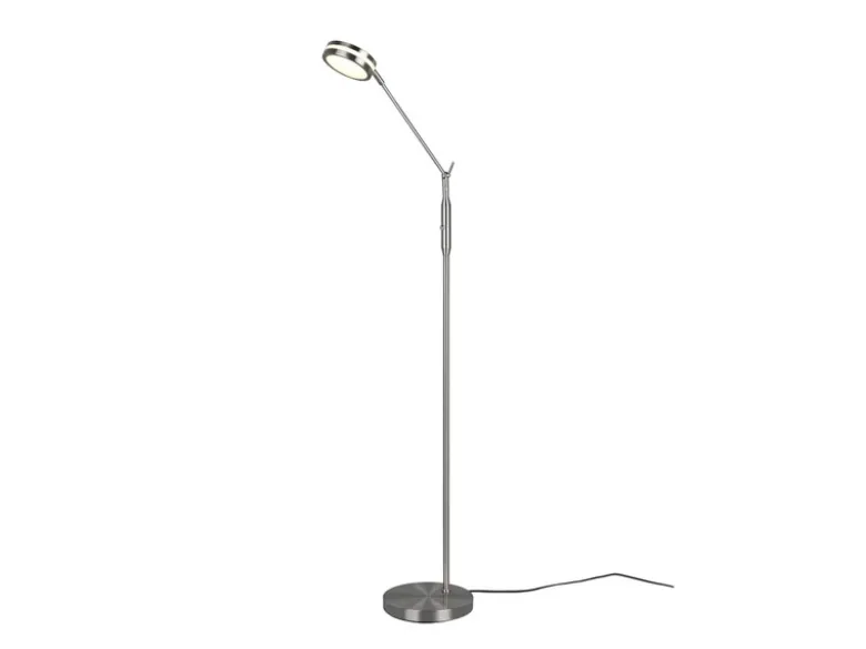 Dimmbare LED Stehleuchte FRANKLIN schwenkbar, Höhe 133cm, Silber