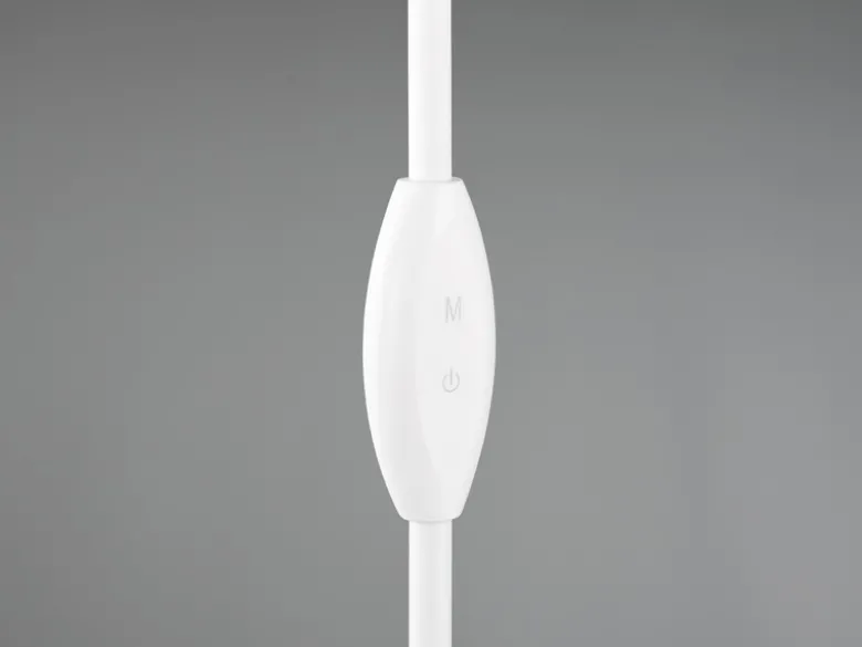 Dimmbare LED Stehleuchte TORO Schwanenhals, Weiß, Höhe 145cm