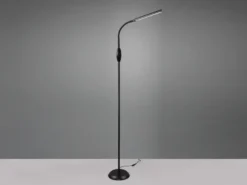 Dimmbare LED Stehleuchte TORO Schwanenhals, Schwarz, Höhe 145cm