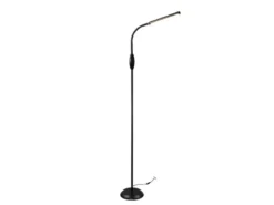 Dimmbare LED Stehleuchte TORO Schwanenhals, Schwarz, Höhe 145cm