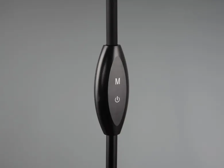 Dimmbare LED Stehleuchte TORO Schwanenhals, Schwarz, Höhe 145cm