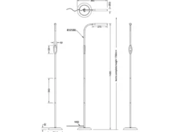 Dimmbare LED Stehleuchte TORO Schwanenhals, Schwarz, Höhe 145cm