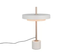 Dimmbare LED Tischlampe KEATON im modernen Design, Hellgrau, Höhe 45,5cm