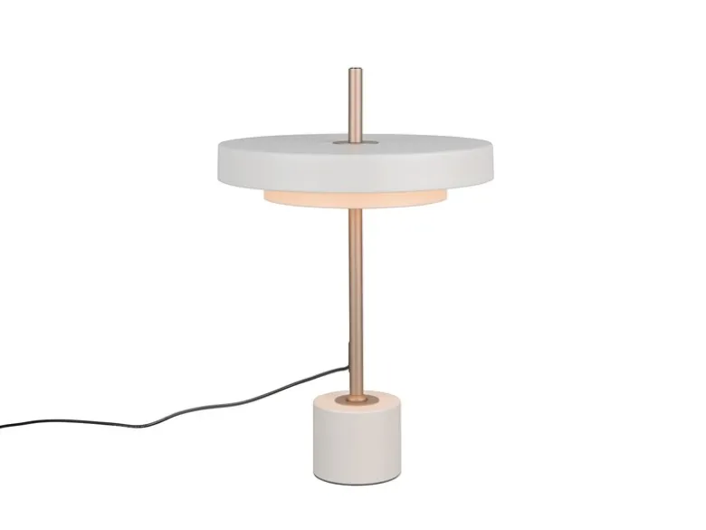 Dimmbare LED Tischlampe KEATON im modernen Design, Hellgrau, Höhe 45,5cm