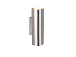 Dimmbare LED Up & Down Innenwandleuchte aus Silber mattem Metall, Höhe 18cm
