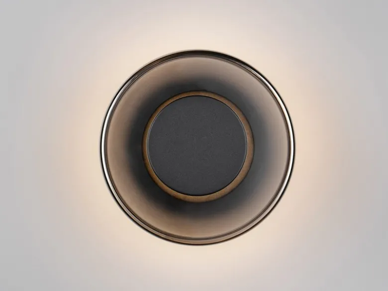 Dimmbare LED Wandleuchte CELESTE Glasschirm Chrom, Ø 22cm