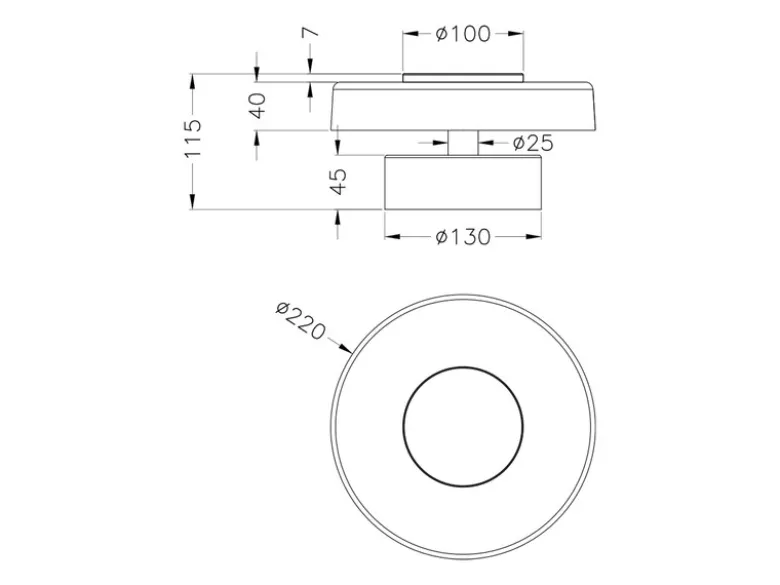 Dimmbare LED Wandleuchte CELESTE Glasschirm Chrom, Ø 22cm
