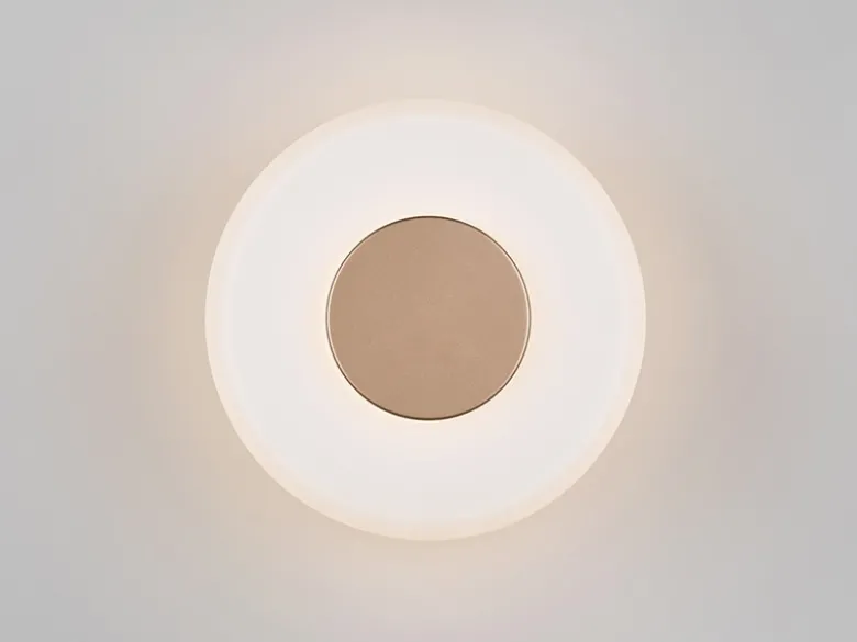 Dimmbare LED Wandleuchte CELESTE mit Glasschirm Weiß, Ø 22cm