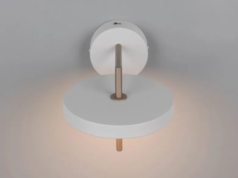 Dimmbare LED Wandleuchte KEATON im modernen Design, Hellgrau Höhe 18,5cm