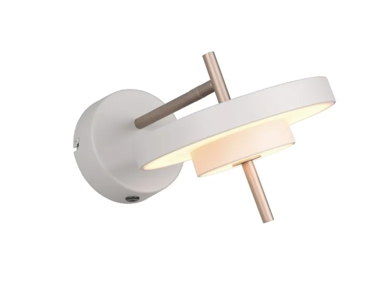 Dimmbare LED Wandleuchte KEATON im modernen Design, Hellgrau Höhe 18,5cm