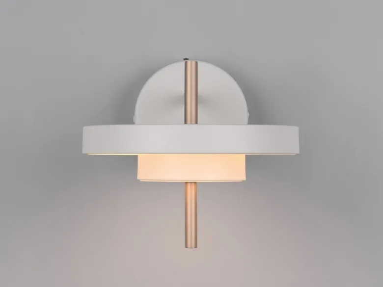Dimmbare LED Wandleuchte KEATON im modernen Design, Hellgrau Höhe 18,5cm