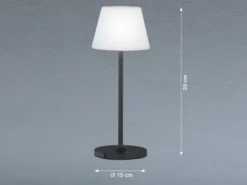 Dimmbare Outdoor Akku Tischlampe FLUS ohne Stromkabel - Höhe 38cm