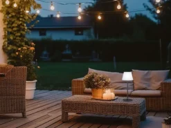 Dimmbare Outdoor Akku Tischlampe FLUS ohne Stromkabel - Höhe 38cm