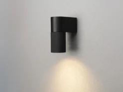 Downlight Außenwandleuchte TEMI Aluminium Schwarz, Höhe 14,5cm