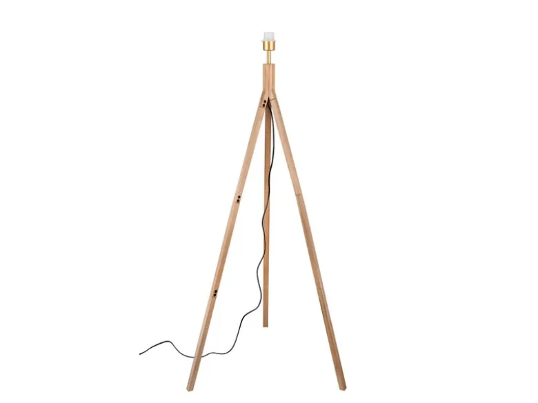 Dreibein Holz Stehlampenfuß Gestell TAL ohne Schirm, Höhe 142cm