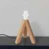 Dreibein Holz Tischlampenfuß Gestell TAL ohne Schirm, 20cm klein