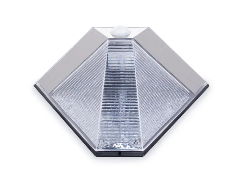 Dreieckige LED Solar Außenleuchte, Bewegungsmelder, Edelstahl, Downlight, IP43