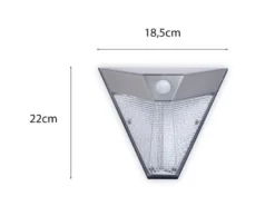 Dreieckige LED Solar Außenleuchte, Bewegungsmelder, Edelstahl, Downlight, IP43