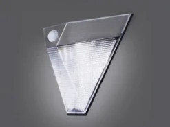 Dreieckige LED Solar Außenleuchte, Bewegungsmelder, Edelstahl, Downlight, IP43
