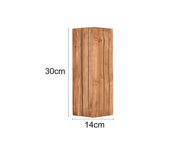 Dreieckige Wandleuchte KARUNI mit Naturholz, Höhe 30cm