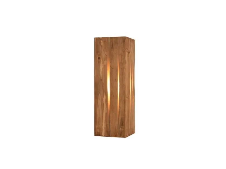 Dreieckige Wandleuchte KARUNI mit Naturholz, Höhe 30cm
