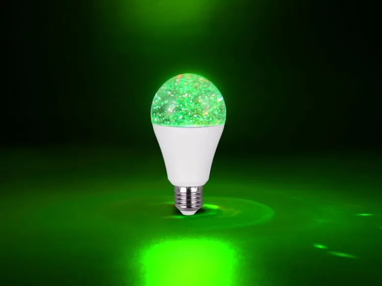 E27 Deko LED mit RGB Farbwechsel & Glitzereffekt - 2,5 Watt, Ø 6,5cm