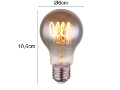 E27 Filament LED - 4,5 Watt, 150 Lumen, 2000 Kelvin Ø6cm - extern dimmbar