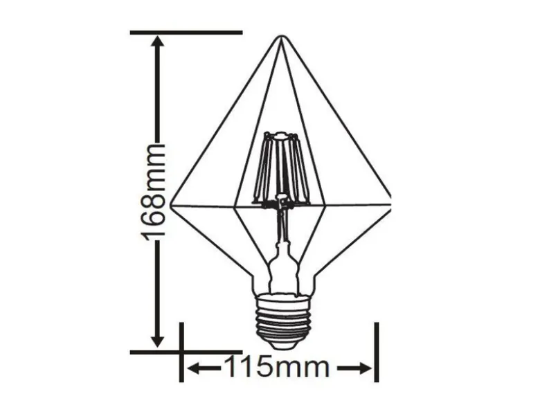 E27 Filament LED - 4 Watt, 140 Lumen, warmweiß, Ø11,5cm - nicht dimmbar, amber