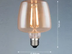 E27 Filament LED Bernsteinfarben - 4 Watt, 380 Lumen Warmweiß, Ø10,5cm