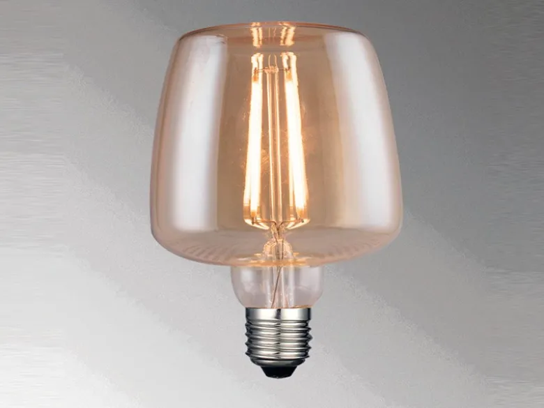 E27 Filament LED Bernsteinfarben - 4 Watt, 380 Lumen Warmweiß, Ø10,5cm