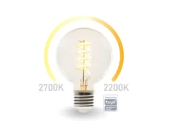 E27 LED WIFI, 6,5 Watt 555 Lumen, 2200-2700 Kelvin, Ø9,5cm, per App steuerbar